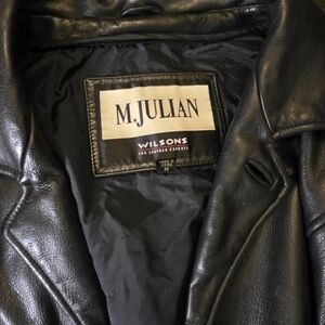 M. Julian Black Leather Bomber Jacket for Men